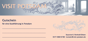 Gutschein f&uuml;r eine Stadtf&uuml;hrung in Potsdam