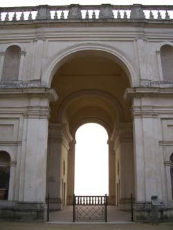 Belvedere der Villa d'Este in Tivoli, März 2004